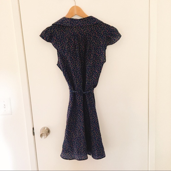 Forever21 Silk Patterned Blue Minidress - Picture 2 of 3